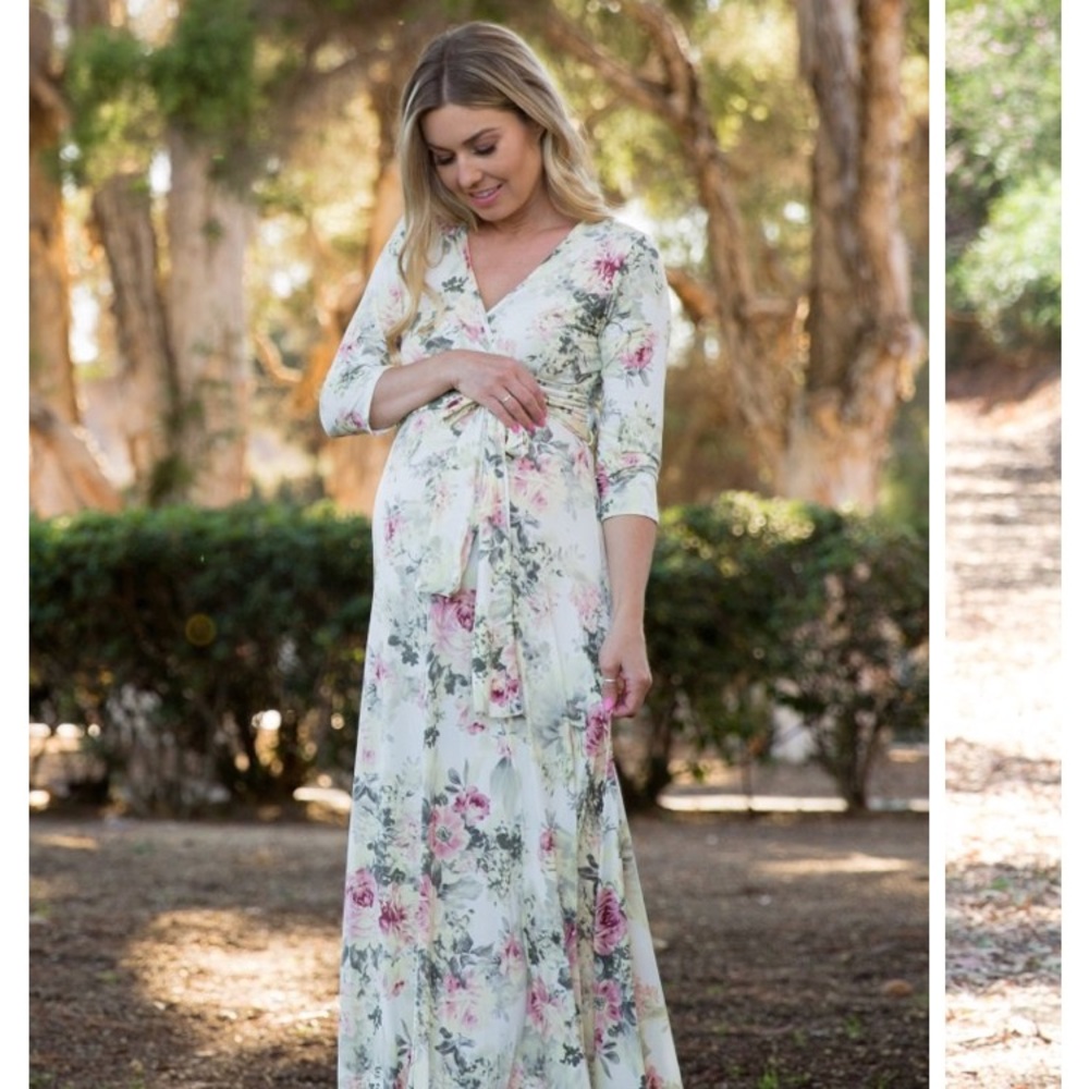 Pink Blush Maternity Floral Dress - Size M